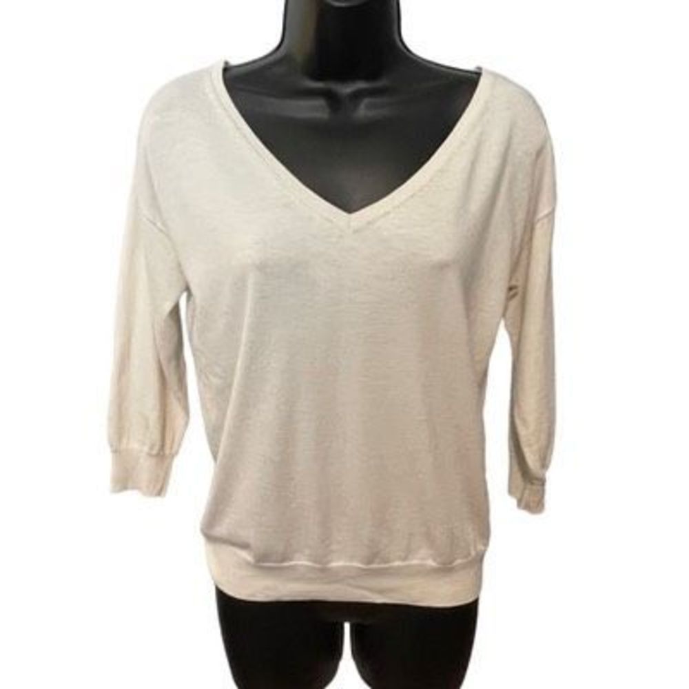 BANANA REPUBLIC Off-White V-Neck Sweater